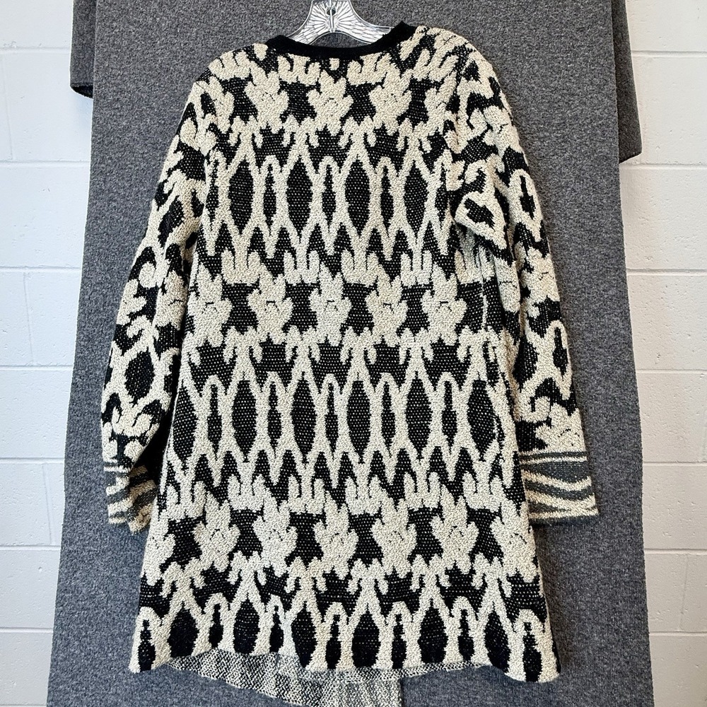 Lucky Brand Sz XL Tribal Print‎ Aztec Western Cardigan Open Front Woven Sweater - Picture 3 of 12